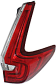Passenger Side, Outer Tail Light, with Bulb, Halogen, Clear and Red Lens