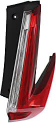 Passenger Side, Outer Tail Light, with Bulb, Halogen, Clear and Red Lens