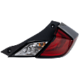 Passenger Side Tail Light, with Bulb, Halogen, Clear and Red Lens, Coupe