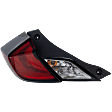 2016-2020 Honda Civic - Driver Side Tail Light, with Bulb, Halogen, Clear and Red Lens, Coupe