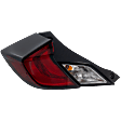 2016-2020 Honda Civic - Driver Side Tail Light, with Bulb, Halogen, Clear and Red Lens, Coupe