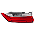 Passenger Side, Inner Tail Light, with Bulb, LED, Clear and Red Lens