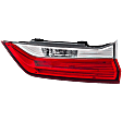 Passenger Side, Inner Tail Light, with Bulb, LED, Clear and Red Lens