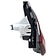 Passenger Side, Inner Tail Light, with Bulb, LED, Clear and Red Lens