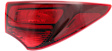 Passenger Side, Outer Tail Light, with Bulb, Halogen, Red Lens