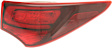 Passenger Side, Outer Tail Light, with Bulb, Halogen, Red Lens