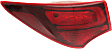 Driver Side, Outer Tail Light, with Bulb, Halogen, Red Lens