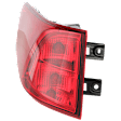 Driver Side, Outer Tail Light, with Bulb, Halogen, Red Lens, 6 Cyl., 3.5L Engine
