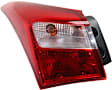 Driver Side, Outer Tail Light, with Bulb, Halogen, Amber, Clear and Red Lens
