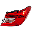 Passenger Side, Outer Tail Light, with Bulb, Halogen, Clear and Red Lens, CAPA CERTIFIED
