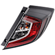 Passenger Side, Outer Tail Light, with Bulb, LED, Hatchback, Mounts On Body