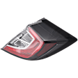 Passenger Side, Outer Tail Light, with Bulb, LED, Hatchback, Mounts On Body