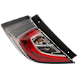 Driver Side, Outer Tail Light, with Bulb, LED, Hatchback, Mounts On Body