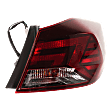 Passenger Side, Outer Tail Light, with Bulb, Halogen, Clear and Red Lens
