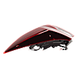 Passenger Side, Outer Tail Light, with Bulb, Halogen, Clear and Red Lens