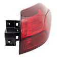 Passenger Side, Outer Tail Light, with Bulb, Halogen, Clear and Red Lens, CAPA CERTIFIED