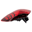 Passenger Side, Outer Tail Light, with Bulb, Halogen, Clear and Red Lens, CAPA CERTIFIED