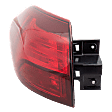 Driver Side, Outer Tail Light, with Bulb, Halogen, Clear and Red Lens