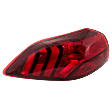 Driver Side, Outer Tail Light, with Bulb, Halogen, Clear and Red Lens, CAPA CERTIFIED