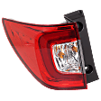 Driver Side, Outer Tail Light, with Bulb, LED, Clear and Red Lens, CAPA CERTIFIED