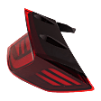 Passenger Side, Outer Tail Light, with Bulb, LED, Red Lens