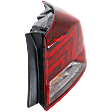 Passenger Side, Outer Tail Light, with Bulb, LED, Clear and Red Lens