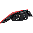 Passenger Side Tail Light, with Bulb, Halogen, Clear and Red Lens