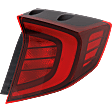 Passenger Side, Outer Tail Light, with Bulb, LED, Red Lens