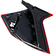 Passenger Side, Outer Tail Light, with Bulb, LED, Red Lens