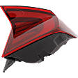 Passenger Side, Outer Tail Light, with Bulb, LED, Red Lens