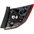 Driver Side, Outer Tail Light, with Bulb, LED, Red Lens