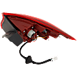 Driver Side, Outer Tail Light, with Bulb, Halogen, Clear and Red Lens