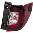 Passenger Side, Outer Tail Light, with Bulb, Halogen/LED Combo, Mounts On Body