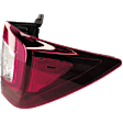Passenger Side, Outer Tail Light, with Bulb, Halogen/LED Combo, Mounts On Body