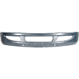 Front Bumper, Powdercoated Silver, With Large Tow Hook Hole, Without Fog Light Holes, Without Mounting Brackets, Base Model