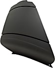 Front, Passenger Side Bumper End, Painted Black Plastic