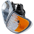 Driver Side Headlight, with Bulb, Halogen, Clear Lens, Base Model, with Park Signal Lamp
