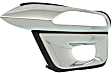 Front, Driver Side Fog Light Trim, Black and Chrome, Without Collision Warning