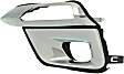 Front, Driver Side Fog Light Trim, Black and Chrome, Without Collision Warning