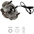 Front, Driver or Passenger Side Wheel Hub, 6 Lugs, With Bearing, With Sensor, 5.6L, 8Cyl
