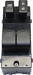 Front, Driver Side Window Switch, Black, 4-Button
