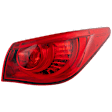 Passenger Side, Outer Tail Light, with Bulb, LED, Red Lens