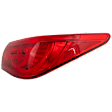 Passenger Side, Outer Tail Light, with Bulb, LED, Red Lens