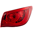 Passenger Side, Outer Tail Light, with Bulb, LED, Red Lens
