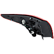 Passenger Side, Outer Tail Light, with Bulb, LED, Red Lens
