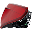 Passenger Side, Outer Tail Light, with Bulb, LED, Red Lens