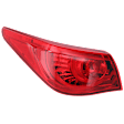 Driver Side, Outer Tail Light, with Bulb, LED, Red Lens