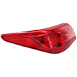 Driver Side, Outer Tail Light, with Bulb, LED, Red Lens