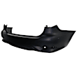 Rear Primed Bumper Cover, Without Backup Collision Intervention Sensor Holes, CAPA CERTIFIED