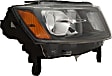 Passenger Side Headlight, with Bulb, Halogen, Standard Type, Black Trim